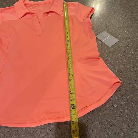 Athleta Coral Polo NWT size L DriFIT fabric with venting - Picture 2 of 14